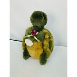 Gund Whiz Turtle Plush Stuffed Animal Holding Flowers 1987